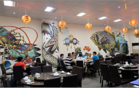 许昌海鲜餐厅墙体彩绘